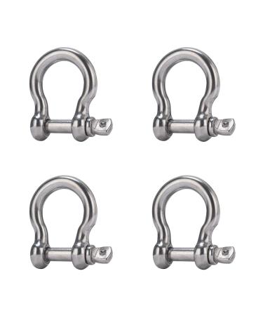 OWAYOTO Screw Pin Anchor Shackle 5/16 Inch 8mm 304 Stainless Steel Heavy Duty 4pcs