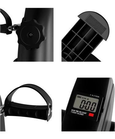 Portable Fitness Pedal Stationary Exercise Bike by Wakeman - Under Desk Indoor Workout for Arms and Legs - LCD Display with Calorie Counter - Black - Buy Online on GoSupps.com