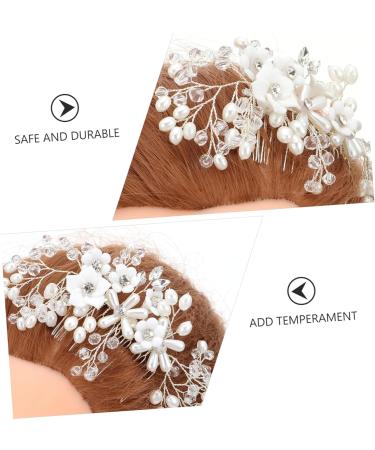 DOITOOL Flower Rhinestone Hair Comb Wedding Hair Clips Wedding Hair Comb Floral Headpiece Women Hair Headdress Jeweled Hair Clips Bride Zinc Alloy Accessories The Flowers Women's White - Buy Online on GoSupps.com