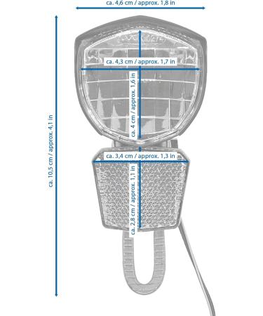 Buy P4B LED Headlight for E-Bikes | 75 Lux | StVZO Approved | Stainless Steel Holder | E-Bike Bicycle Light with Parking Light - International Shipping - Buy Online on GoSupps.com