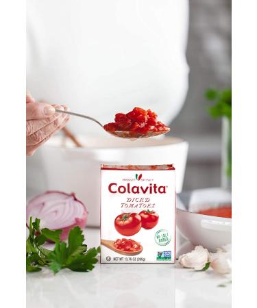 Colavita Italian Diced Tomatoes - Perfect for Sauces, Pasta, Bruschetta, and Soups - Eco-Friendly Tetra Recart Box - Pack of 16 (13.76 oz each) - Buy Online on GoSupps.com
