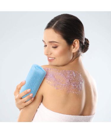 4 Pack Exfoliating Washcloth Towels - Japanese Nylon Beauty Skin Bath Sponge - Korean Loofah Bath Cloth - 35 Inches - Blue Pink Yellow Green - Buy Online on GoSupps.com