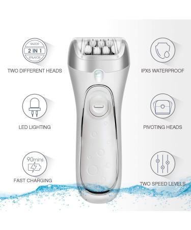 Hangsun 2 in 1 Cordless Epilator and Electric Lady Shaver F230 - Rechargeable Hair Removal Kit - Buy Online on GoSupps.com