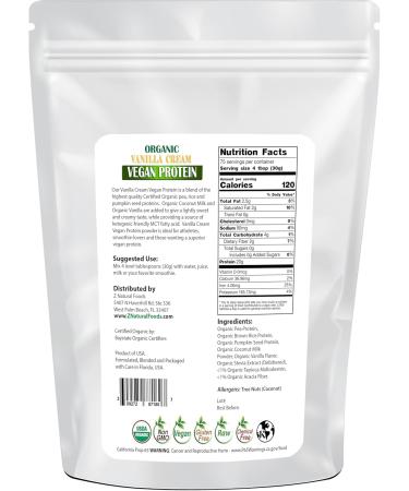 Buy Z Natural Foods Organic Vanilla Cream Vegan Protein Powder 5 lbs - High-Quality Plant-Based Protein for Healthy Living - Ship Worldwide - Buy Online on GoSupps.com