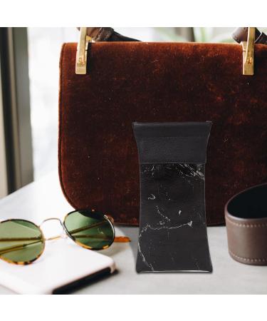 Facynde Sunglasses Pocket Case - Water-Repellent PU Leather with Marble Design | Soft Bag for Men & Women - Stylish Black Glasses Case - Buy Online on GoSupps.com