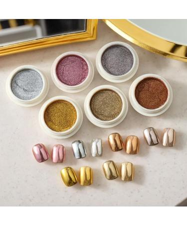 Poudre de ongles chrom e ensemble de poudre chrom e ongles | 6 couleurs paillettes Fingernail Chrome | Shimmer Nail fournit de la poudre pour le festival les rencontres le maquillage l'Halloween 01 UN - Buy Online on GoSupps.com
