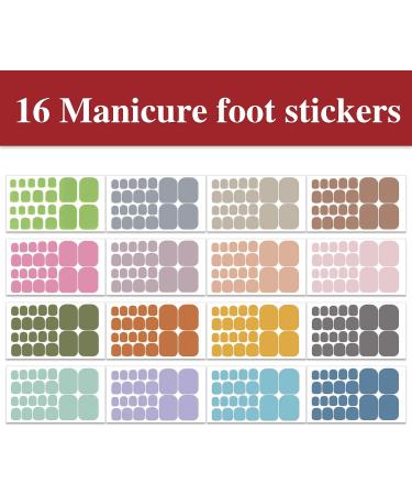 WOKOTO 16 Sheets Toes Nail Wraps - Nail Polish Strips Set for Women | Gel Nail Stickers with Nail File - Press On Nails Polish Stickers for Toes - Nail Art Kit for Women & Girls - Buy Online on GoSupps.com