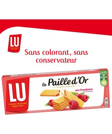 LU - Raspberry Gold Straw - 4 Boxes of Raspberry Gold Straw - Raspberry Filled Wafers - Fruit Cookies - Ideal for Children's Snacks - Set of 4x170g - Buy Online on GoSupps.com
