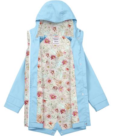 SOLOCOTE Kids Rain Jacket | Hooded & Lined Rubber RainCoat | Waterproof & Windproof | Size 11-12Y | A-Light Blue - Buy Online on GoSupps.com