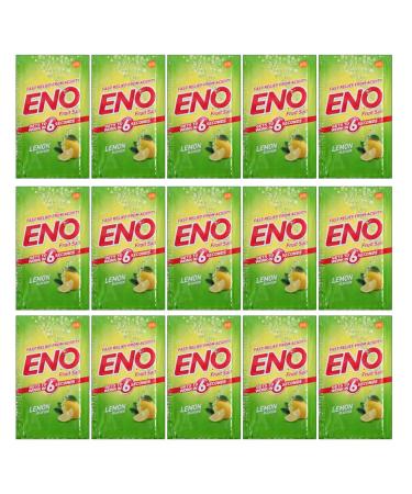 15 X Eno Fruit Salt Antacid Instant Acidity Relief Lemon (Lime) Flavour 5g X 15 Sachet by Eno
