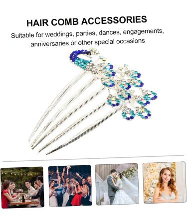 BELLIFFY Diamond Phoenix Hair Comb Pearl Wedding Headpiece Rhinestone Barrette Comb Hair Combs for Women Blue Hair Accessories Wedding Headdress Hair Clip Hair Pin Bridal Hair Comb Alloy - Buy Online on GoSupps.com