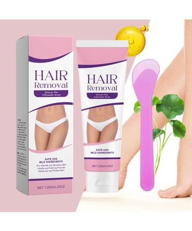 Shaving-Free Hair Removal Cream | Skin Lotion with Scraper 120g | Hair Removal Cream for Intimate Areas Legs Underarms Back Bikini Lines - Buy Online on GoSupps.com