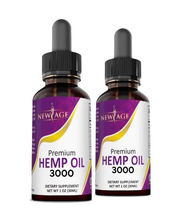 New Age Hemp Oil - All Natural Grown and Made in The USA! (3000 (Pack of 2))