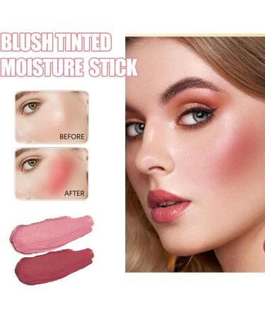 2PCS Cream Blush Stick Smooth Blush Stick Waterproof Moisturizer Stick Matte Highlighter Stick Natural Nude Makeup for Cheek Eyes Lips Red 19 g (Pack of 2) Red - Buy Online on GoSupps.com
