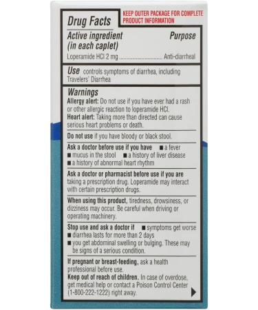 Equate Anti-Diarrheal Loperamide 2mg 24 Caplets with STS Sticker - Buy Online on GoSupps.com