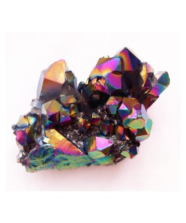 Crystal Rough 110-150g Natural Metal Colour Aura Angel Crystal Cluster Titanium Coating Quartz Angel Cluster Decoration