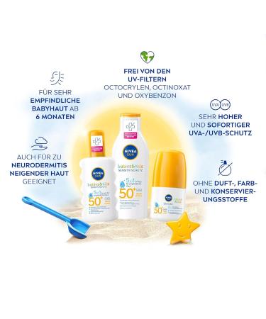 Nivea Sun Babies & Kids Sensitive Protection Sunspray LSF 50+ | Waterproof Sunscreen Spray for Children | 200 ml | Perfume-Free Sun Milk - Buy Online on GoSupps.com