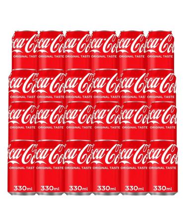 veenas Coca Cola Can | 330ml Enjoy the Original taste No added preservatives Recyclable Only natural flavours Perfect for Lunchboxes Dinners or a Quick drink in between meals (Pack of 24)