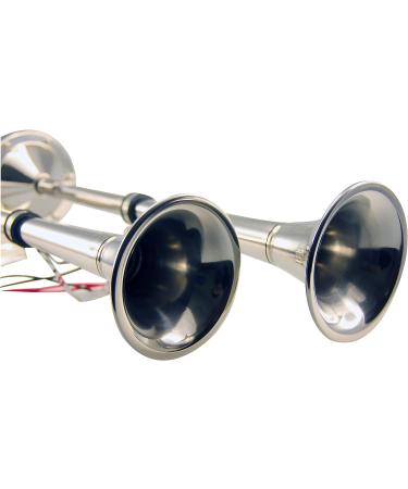Stainless Steel Electric Dual Trumpet Horn Set 12V-150db for Pontoon RV Car Truck Boat - Buy Online on GoSupps.com