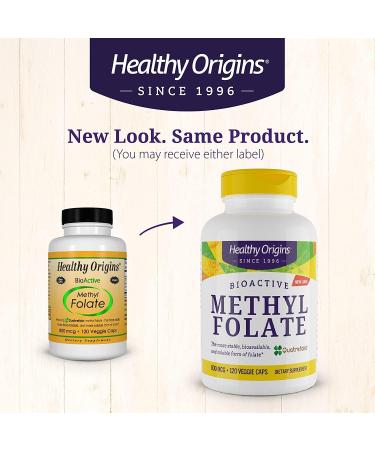 Healthy Origins Methyl Folate 800 mcg with Quatrefolic - Bioavailable Folate Supplement - Buy Online on GoSupps.com