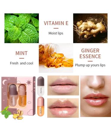 DEROL Lip Plumper Serum for Fuller & Beautiful Lips | Overnight Hydrating Lip Enhancer - 5.5ML x 2 (01#Pink) - Buy Online on GoSupps.com