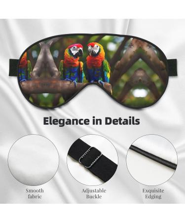 Colorful Parrots On Tree Print Double-Sided Eye Mask Soft and Light Blocking for Enhancing Sleep Quality - Buy Online on GoSupps.com