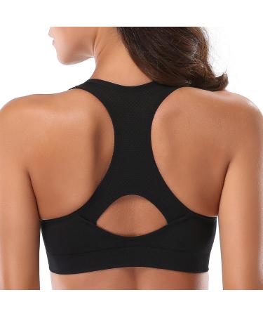 Mirity Women Racerback Sports Bras - High Impact Activewear Gym Bra Set - Black/Grey/White - Medium - Buy Online on GoSupps.com