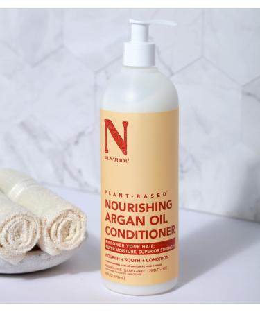 Dr. Natural Argan Oil Conditioner 16 oz | Hair Growth & Scalp Health | Frizzy & Dry Hair Care | Green Tea & Kelp Infused - Buy Online on GoSupps.com