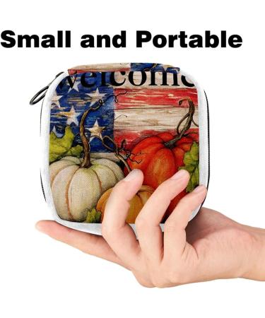 Sanitary Napkin Storage Bag Period Tampon Makeup Pad Pouch American Flag Color5232 - Buy Online on GoSupps.com