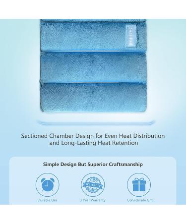SuzziPad Microwave Heating Pad 8x12 - Reusable Moist Heat Pad for Cramps & Pain Relief - Shoulder, Knee, Abdominal & Back - Blue - Buy Online on GoSupps.com