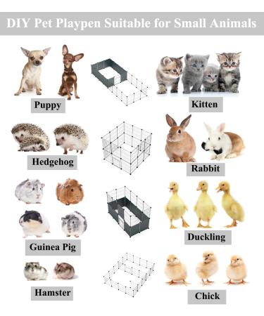 LANGXUN Small Animal Playpen | Portable Metal Wire Pet Playpen for Rabbits, Guinea Pigs, Puppies, and Kittens | Indoor & Outdoor Cage Fence (12 Panels) - Buy Online on GoSupps.com