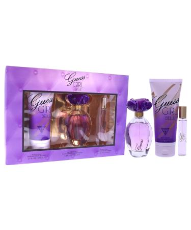 Guess Girl Belle 3 Pc Gift Set 3.4oz EDT Spray 0.5oz EDP Travel Spray 6.7oz Body Lotion GIFTSET - Buy Online on GoSupps.com