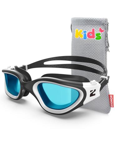 Zionor swimming goggles children G1mini polarized/non-polarized children's swimming goggles anti-fog UV protection swimming goggles for girls and boys (years 3-14) A0-Blackwhite-Clearblue/NO polarized