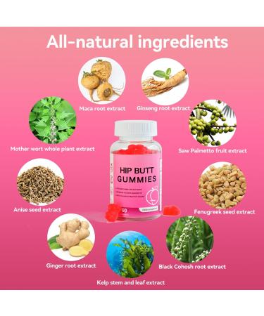 Laicuherb BBL Gummies for Women Curves-Berry Flaovr Booty Gummies with Vitamin A C B6 60 Count Bear Shape Herbal Blend - Buy Online on GoSupps.com