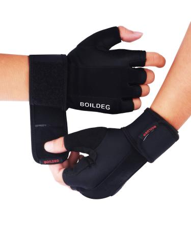 boildeg fitness gloves training gloves weightlifting gloves for bodybuilding crossfit women & men black L