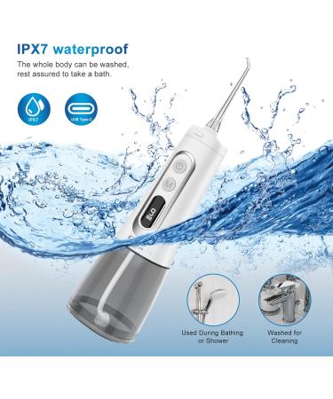 JNGOODS Water Dental Flosser - Rechargeable Oral Irrigator 300ml IPX7 Waterproof 9 Modes Portable with LED Display & 4 Jet Tips | Ideal for Travel & Home Use - Buy Online on GoSupps.com