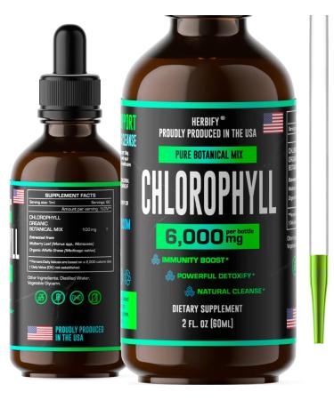 Chlorophyll Drops - Liquid Chlorophyll for Energy Boost & Immune System Support - Made in USA - Organic Chlorophyll Liquid Drops for Body Detox Internal Deodorant & Enhance Skin - 2 Oz 2 Fl Oz (Pack of 1) - Buy Online on GoSupps.com