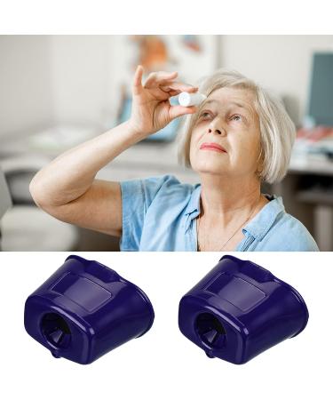2 Pcs Blue Eye Drop Guide & Dispenser for Elderly | Portable & Reusable Eye Drop Assist Device for Eyedrop Bottles - Buy Online on GoSupps.com