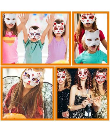 Buy Abaodam Japanese Kitsune Fox Masks - Unpainted DIY Half-Face Cat Cosplay Masks | International Shipping Available - Buy Online on GoSupps.com