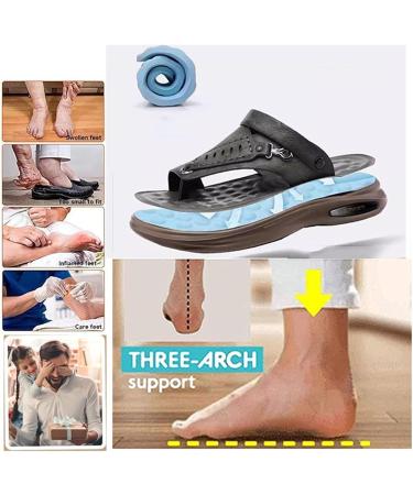 Wygwlg Non-Slip Breathable Flip Flops for Men | Bunion Corrector Sandals | Soft Slip-On Slippers for Hallux Valgus & Fasciitis | Perfect Birthday Gifts for Dad - Size 7.5 Grey - Buy Online on GoSupps.com