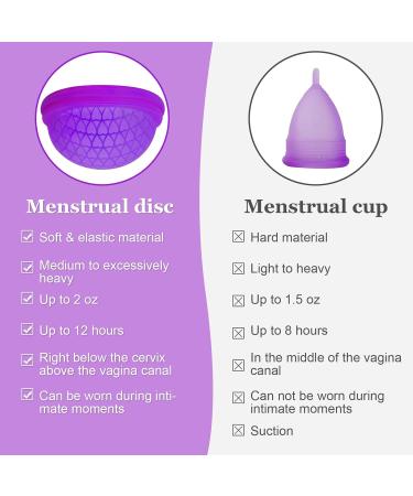 INBOLM 2 Pack Menstrual Discs Reusable Period Cups Medical-Grade Silicone Flat-Fit Cup Moon Cup Alternative to Tampons Petal Thin and Ultra Comfortable for Women Sizes S + L with Silicone Case - Buy Online on GoSupps.com