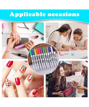 Xiyztok 12 Colors 3D Nail Art Painted Pens Set Quick Dry Nail Art Painting Pen Kit Waterproof Nail Point Graffiti Pen Drawing Painting Liner Brush for DIY Nail Art Beauty Manicure Tools(12 Colors) - Buy Online on GoSupps.com