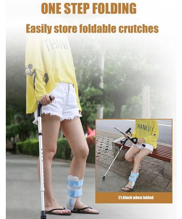 Crutch Folding Elbow Soft Grip Crutches Adjustable 10 Height Slip Resistant Mobility Aid for Elderly Arm Cuff Crutch Foldable Crutch for Handicapped Disabled Adults - Buy Online on GoSupps.com