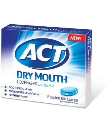 ACT Dry Mouth Soothing Mint Lozenges 18 ea (Pack of 9)