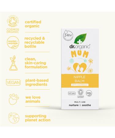 DR Organic Nipple Balm with Calendula & Lanolin - Natural Relief for Cracked Nipples | Vegan & Organic Certified | 30ml - Buy Online on GoSupps.com