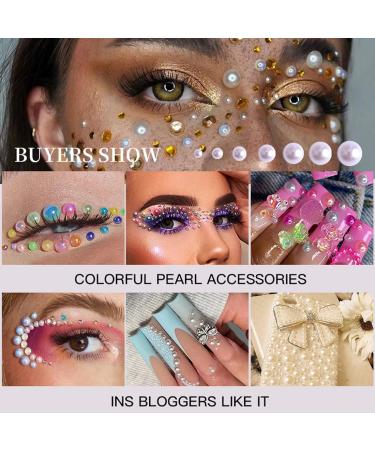 5800pcs Flatback Pearls for Artwork Making - DIY Rhinestones Accessory | White Half Pearls for Crafts & Nail Art - Buy Online on GoSupps.com