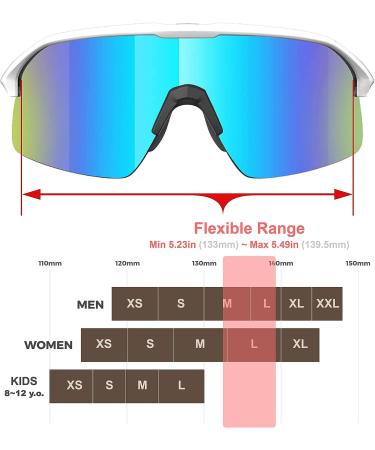 Polarized Cycling Sunglasses for Men and Women - Ideal for Volleyball, Running, Golfing, MTB - White Blue Ml - Buy Online on GoSupps.com