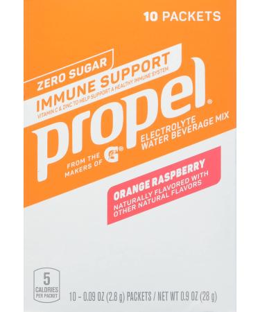 Propel Immune Support Powder Orange Raspberry 10 Count (Pack of 1)