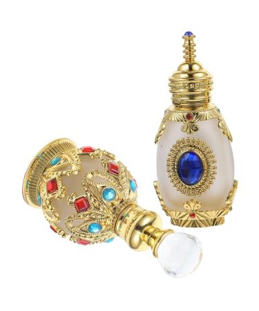 FRCOLOR Pocket Perfume Set - 6 Vintage Crystal Glass Mini Travel Vials & Alloy Bottles for Essential Oils | International Shipping Available - Buy Online on GoSupps.com