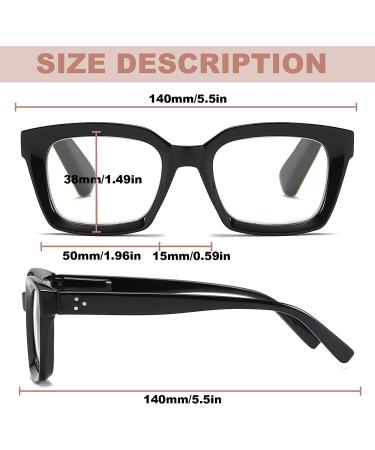 NaNaKo 3 Pack Women's Oversized Square Reading Glasses +2.75 - Black/Pink Tortoiseshell/Blackpink - Buy Online on GoSupps.com